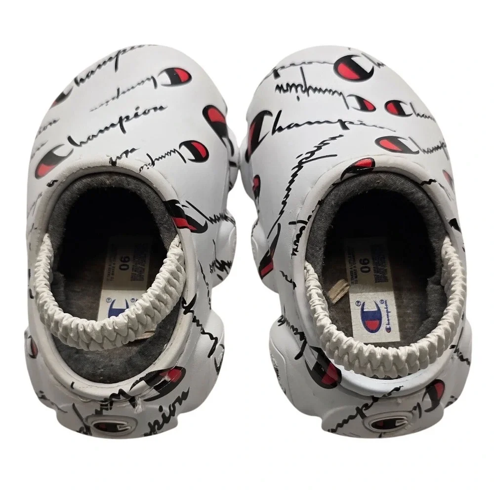 Champion University Super Meloso Script Clog Slippers White Toddler Size 6